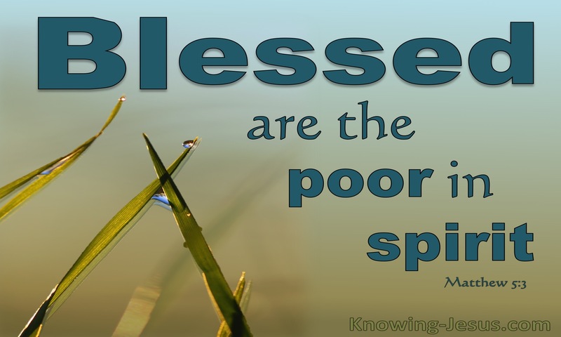 Matthew 5:3 Blessed Are The Poor In Spirit Theirs Is The Kingdom Of Heaven (aqua)